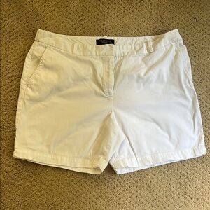Talbots White Bermuda Shorts Classic Cotton Style 14P with 6” inseam